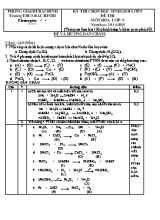 Đề thi môn hóa lớp 9 năm học 2014 - 2015 - Trường THCS Bắc Bình 3